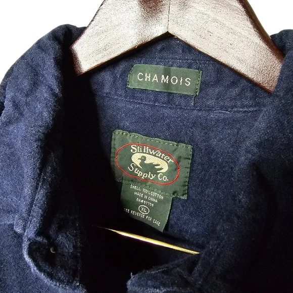 Stillwater Supply Co Men’s Navy Cotton Casual Long Sleeve Button Down Shirt - Picture 4 of 5